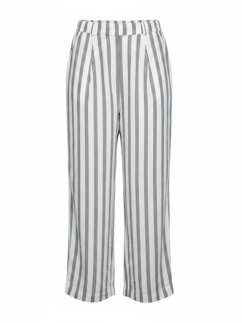 a new day Striped Wide-Leg Pants - White & Gray